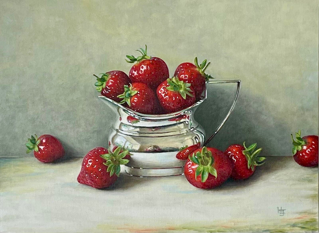 Strawberries reflected in Silver