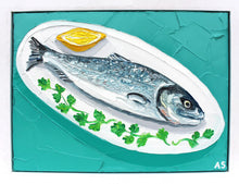 Load image into Gallery viewer, Salmon on a Plate with Parsley &amp; Lemon
