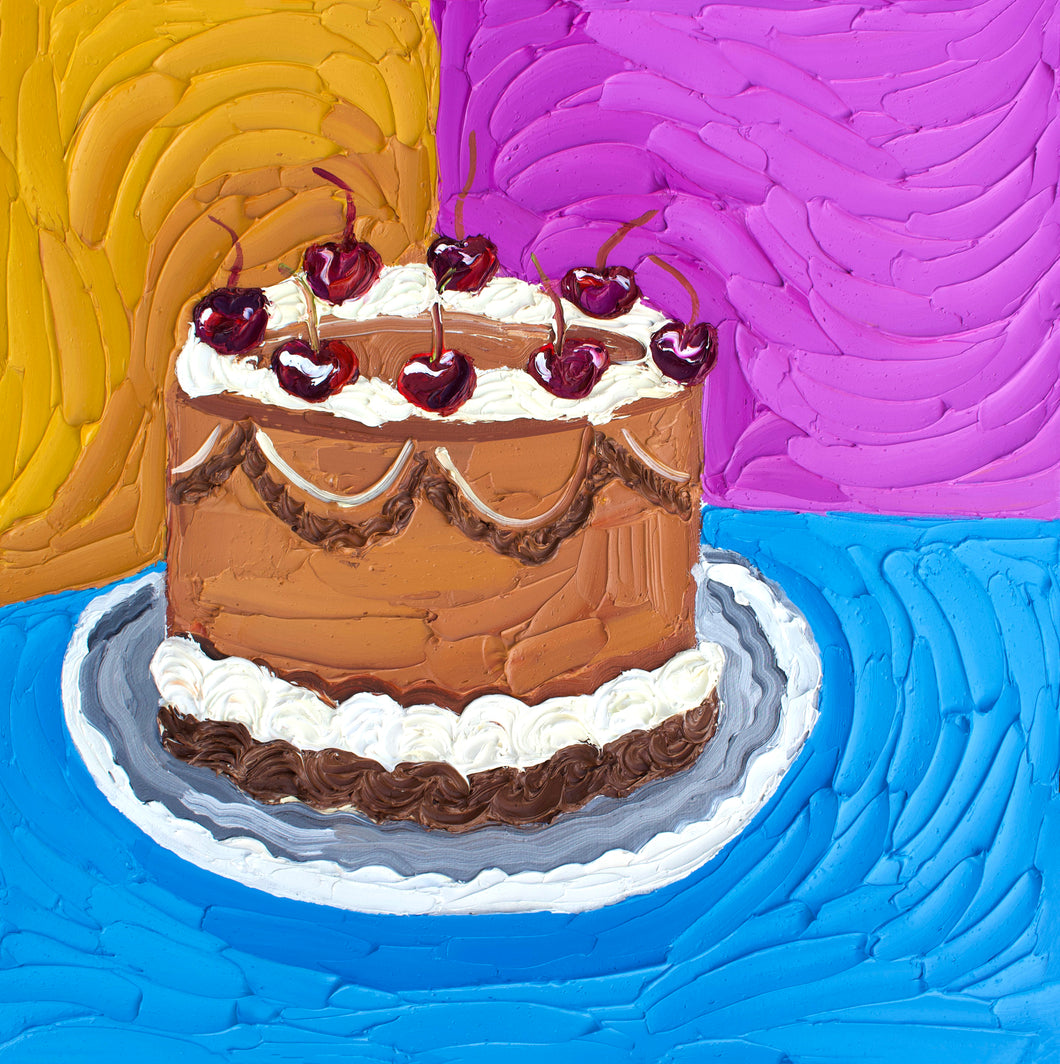 Chocolate Cake with Cherries on Top