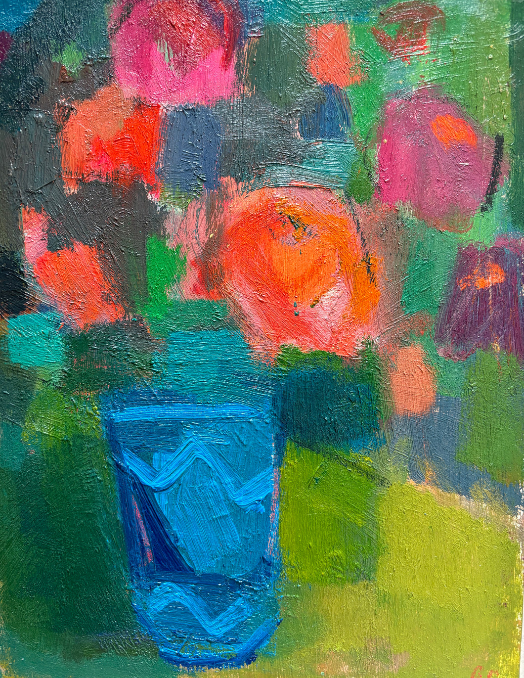 Bright Flowers, Chelsea Blue Vase