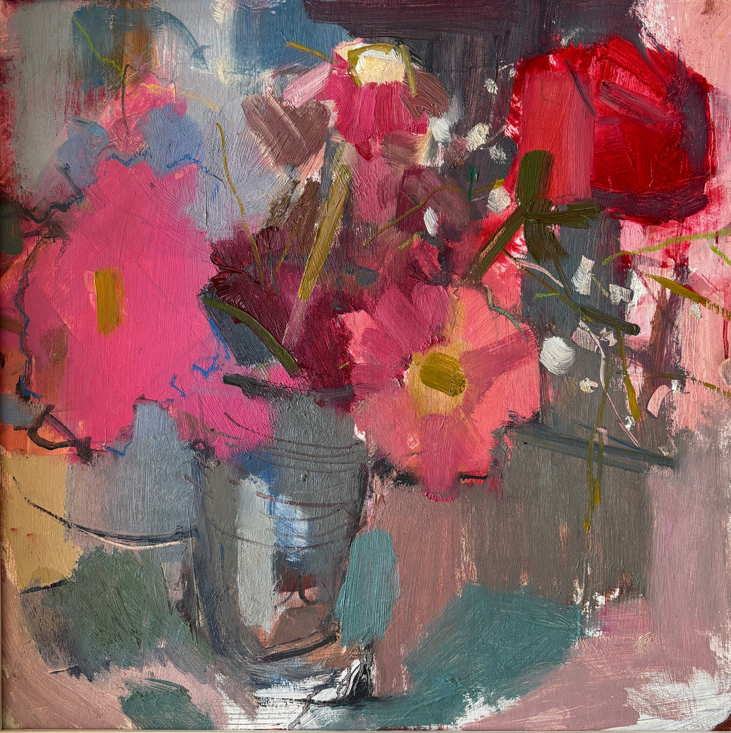 Flowers in a Silver Cup
