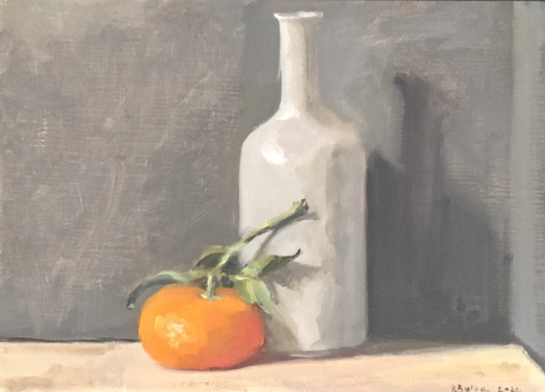 White Vase with Clementine