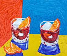 Load image into Gallery viewer, Negronis on Orange, Blue and Yellow
