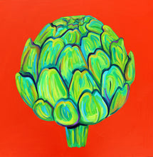 Load image into Gallery viewer, Artichokes on Orange
